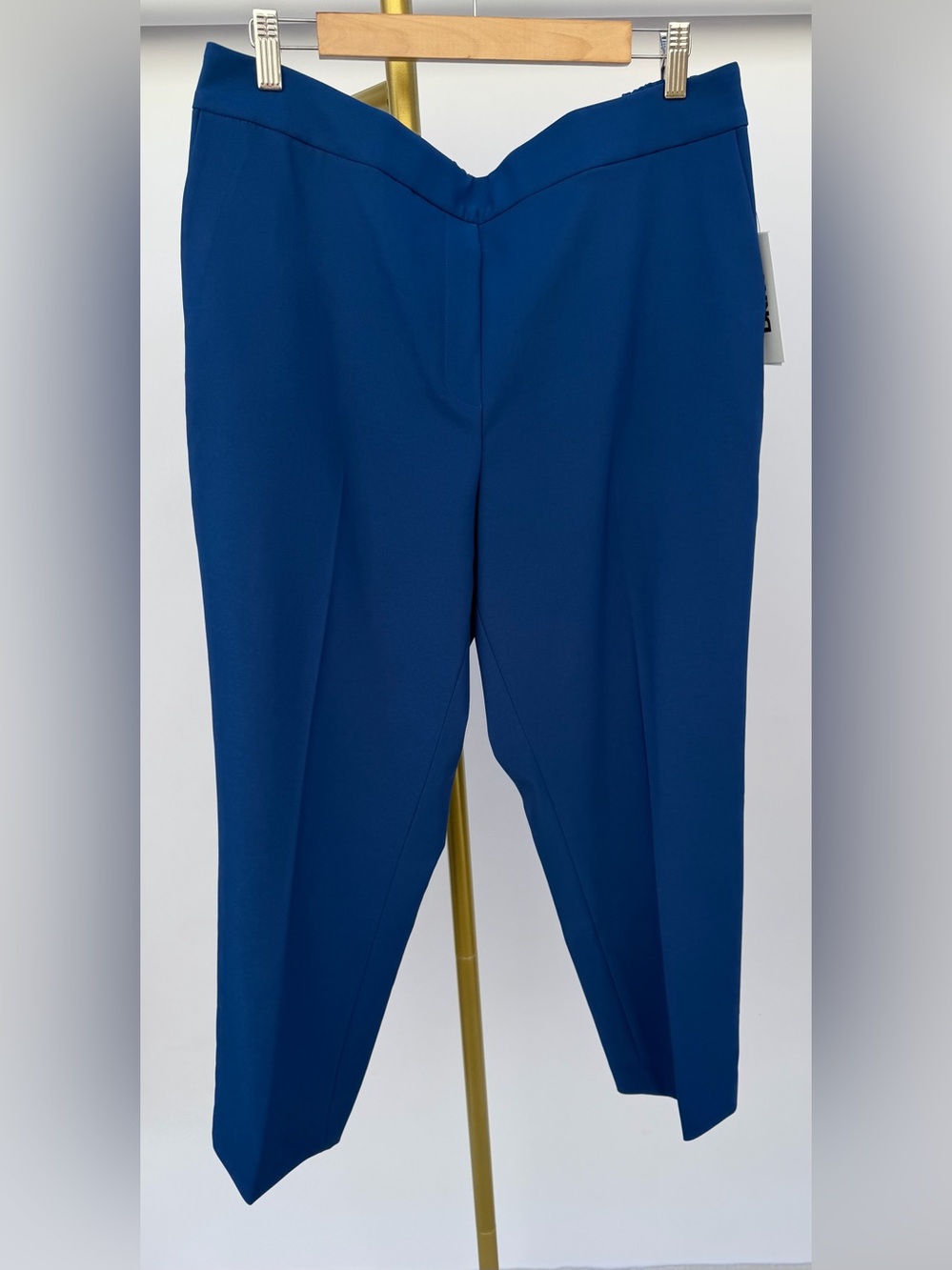 DKNY Straight Slim Leg Ankle Crop Pants Blue Size 16 NWT